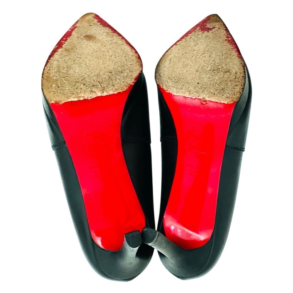 Christian Louboutin Crochinetta 100 Black Leather Ankle Boots Size 36.5 - Picture 12 of 15